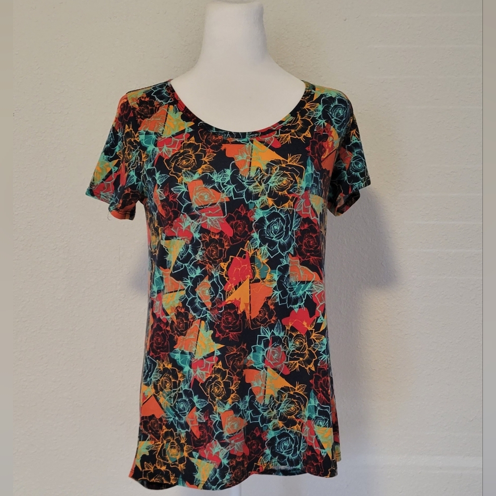 LuLaRoe Multicolor Floral Short Sleeve Top